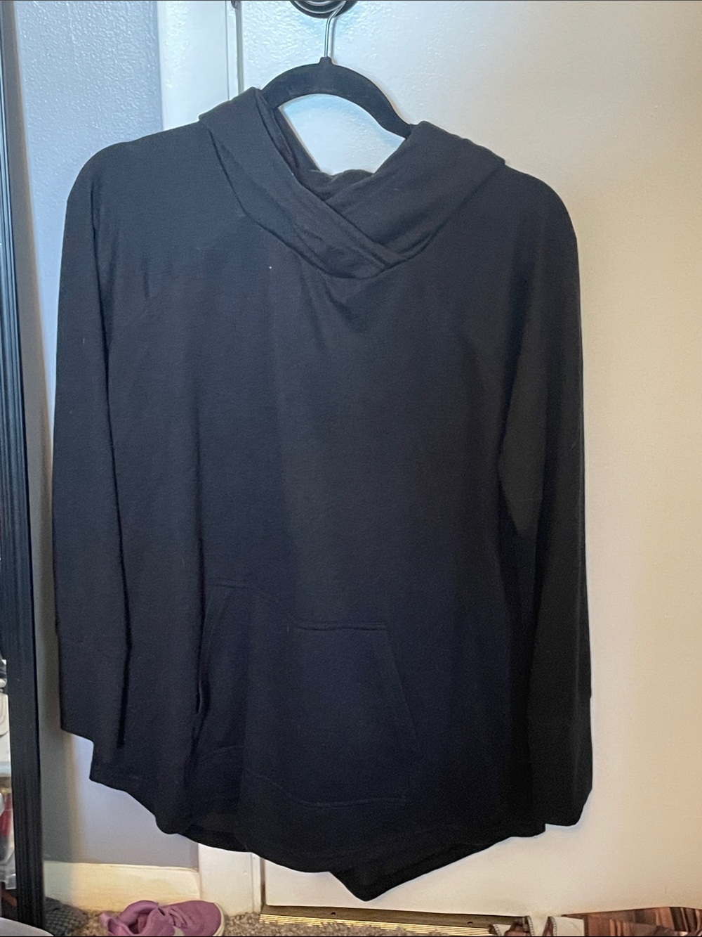LuLaRoe Black Hooded Pullover Sweatshirt
